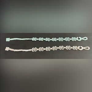 Cruciani Floral Lace Bracelets - Two Clover motifs 🍀 Cream and Green